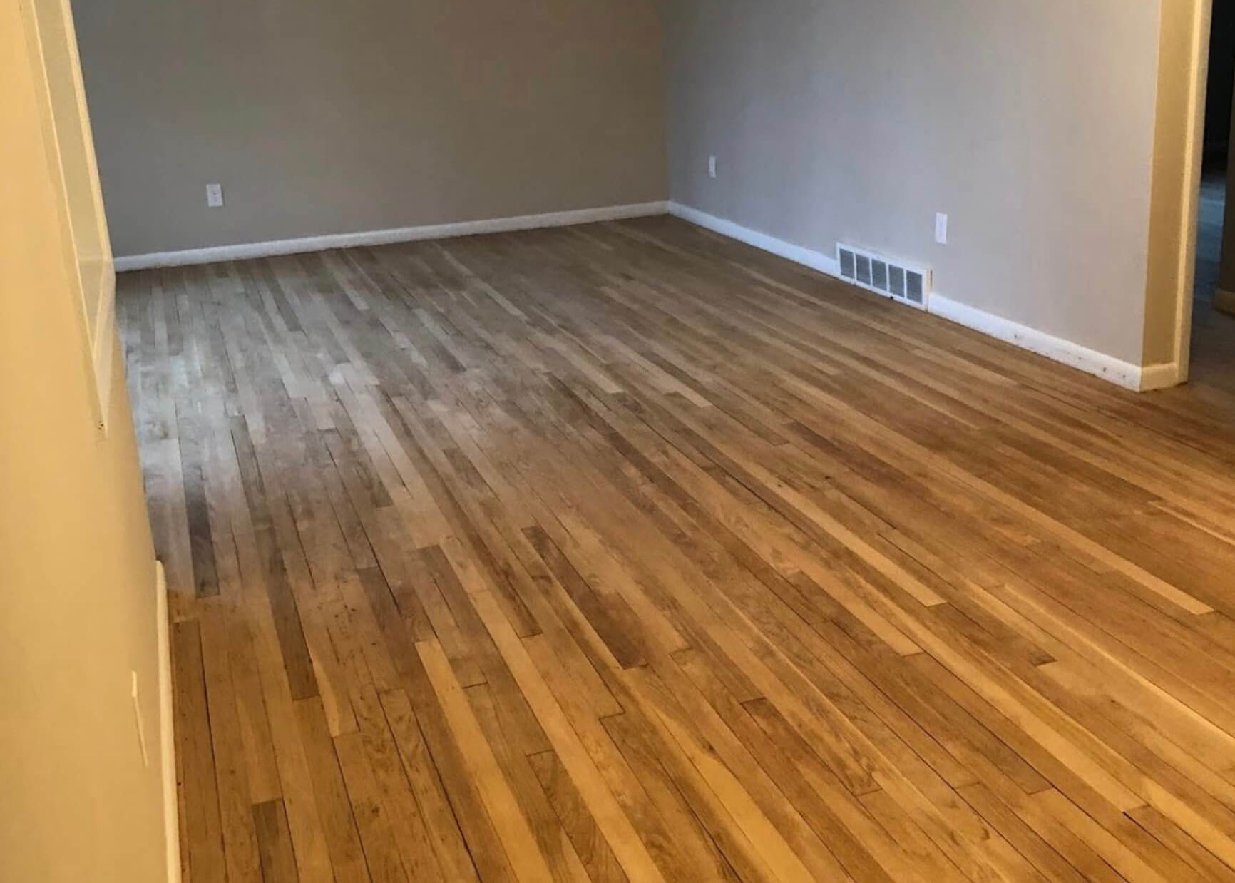 A floor that needs to be refinished
