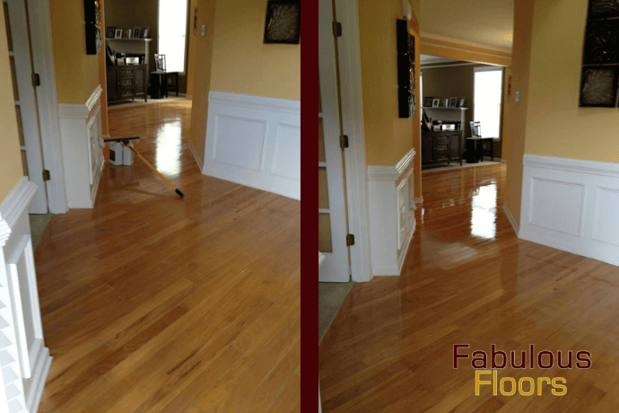 Hendersonville Hardwood Floor Resurfacing before and after hardwood floor resurfacing in Hendersonville, TN