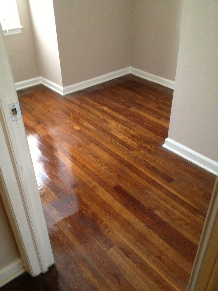 a wood floor after it was refinished