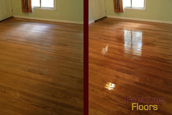 Before and after hardwood floor resurfacing