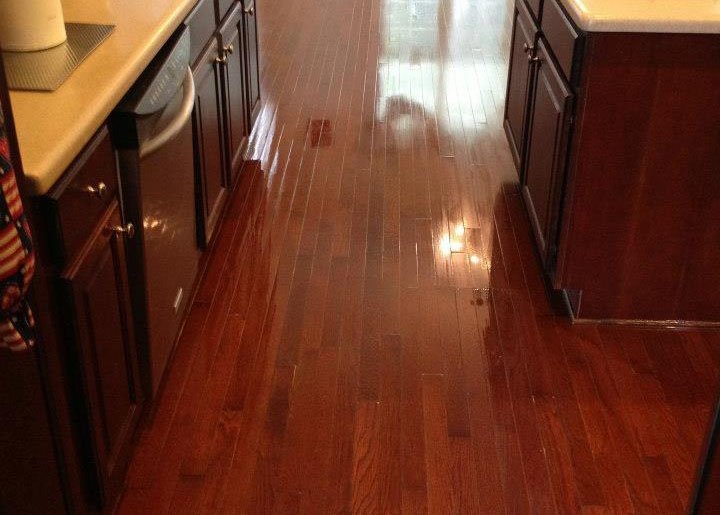 a refinished hardwood floor