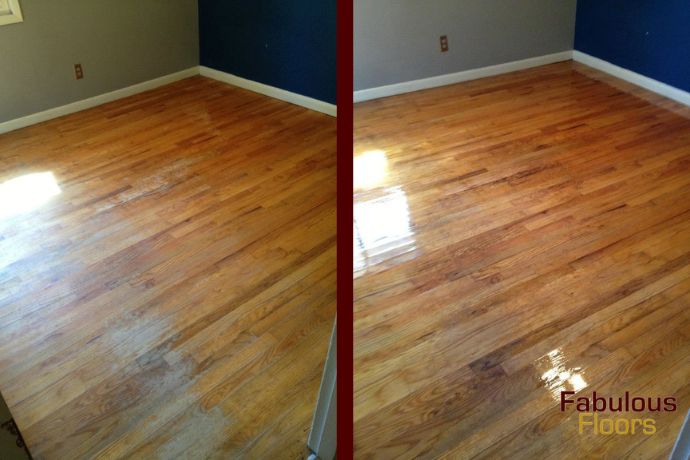 before and after floor refinishing in spring hill