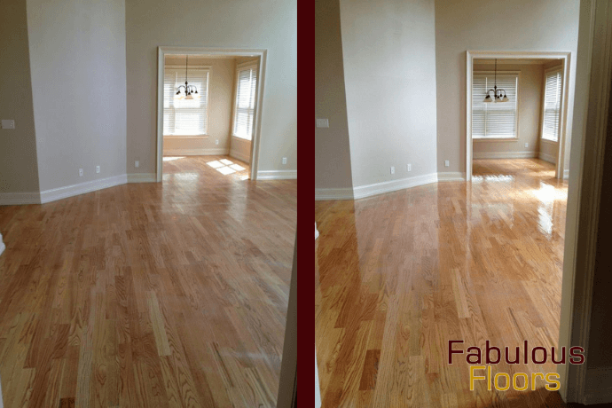 before and after hardwood floor resurfacing in Hendersonville, TN
