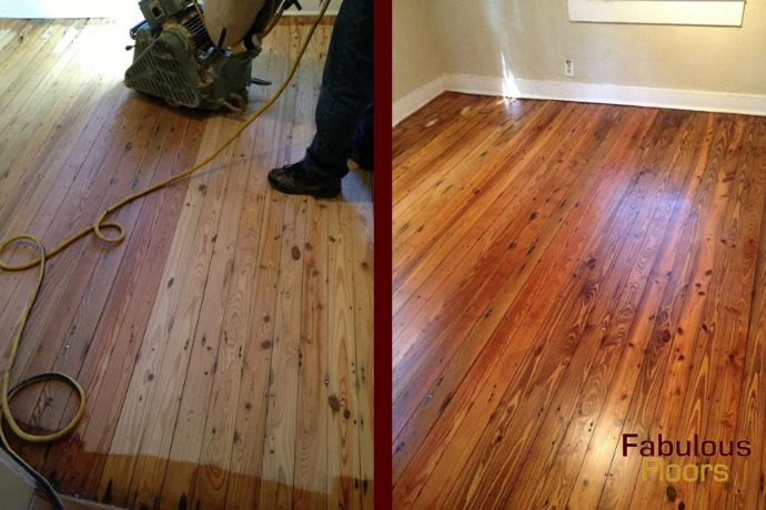 Refinishing before and after refinished floors in rural hill, tn