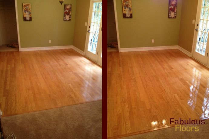 before and after hardwood floor resurfacing in rural hill, tn