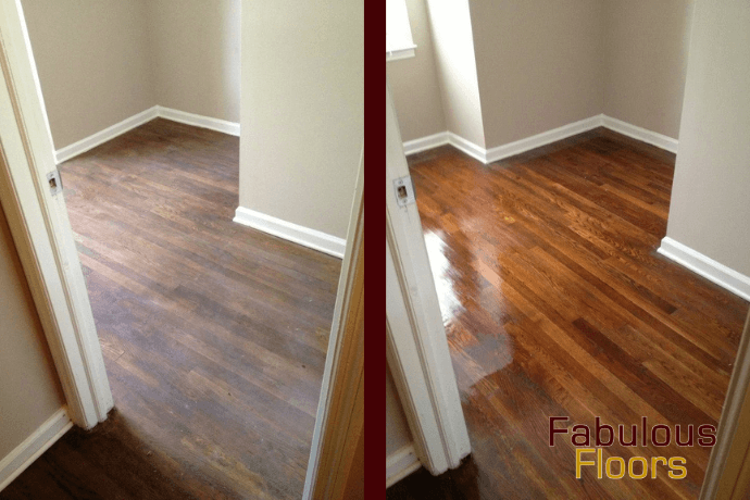 before and after floor refinishing in nolensville, tn