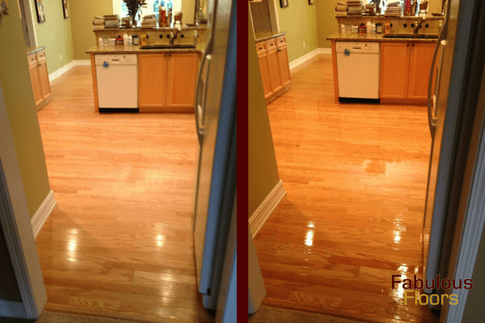 before and after hardwood floor resurfacing in forest hills, tn