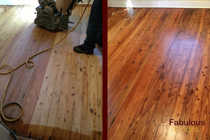 before and after hardwood floor refinishing in white bluff, tn